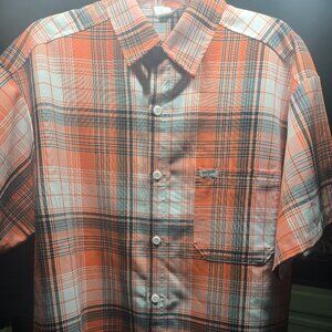 Caltop Orange Plaid Short-Sleeve Shirt